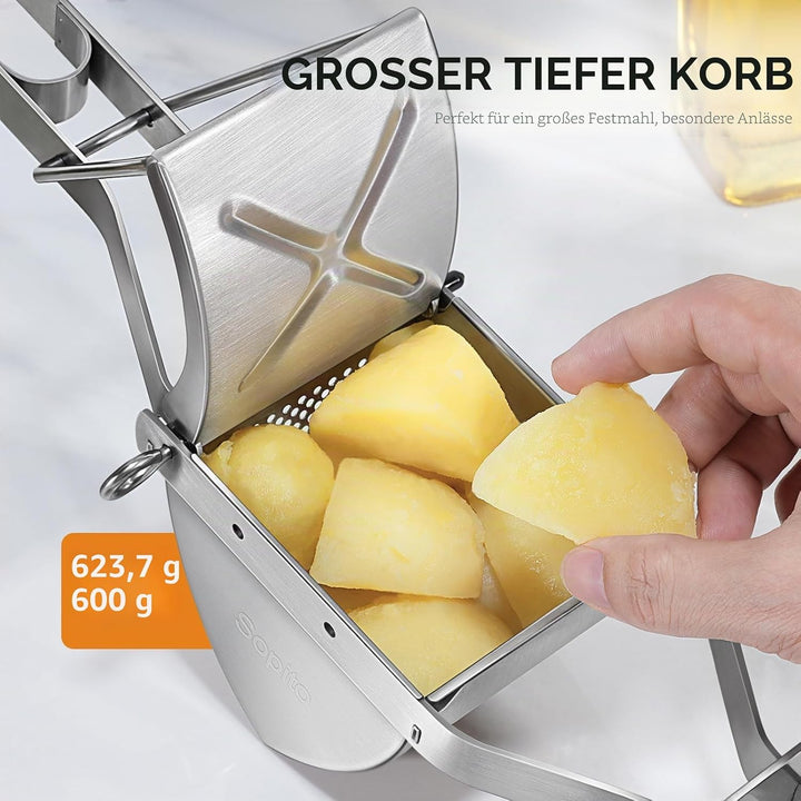 Kartoffelpresse, Sopito Kartoffelpresse Edelstahl Essen Obst und Gemüse kartoffelstampfer für Cremig