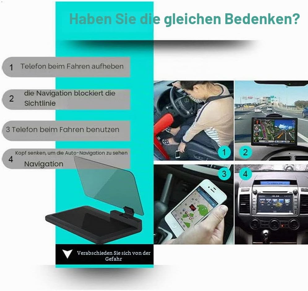 Riloer 6 Zoll Universal Auto HUD Display mit GPS Navigation Halterung