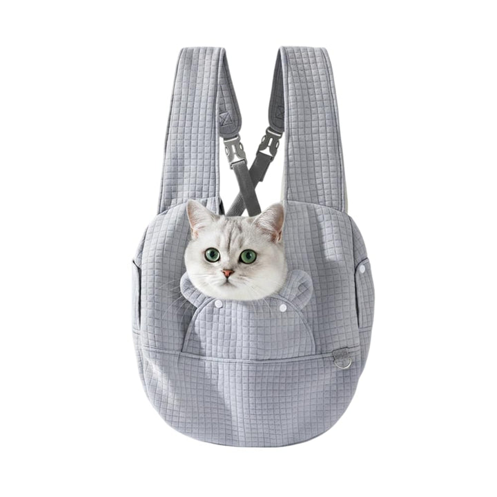 Hundetragetasche, Atmungsaktive Hund Reisen Tasche aus Gestepptem Stoff für Hunde und Katzen Grau, G