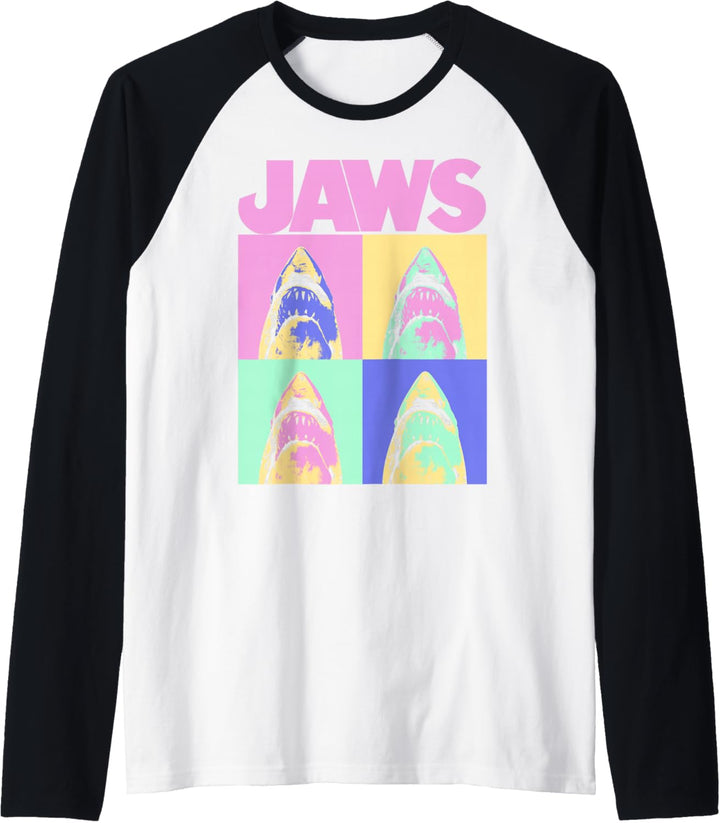 Jaws Retro Grid Box Up Raglan