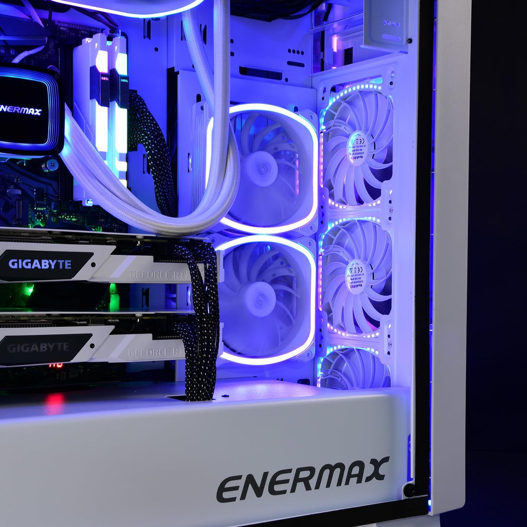 Enermax SQUA 12cm 3er (UCSQARGB12P-W-BP3), adressierbarer RGB-Lüfter, Weiss SQUA RGB 3 Stück Weiss