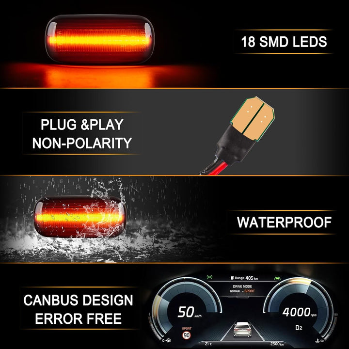 OZ-LAMPE LED Blinker Seitenblinker für Audi A3 S3 8P A4 S4 RS4 B6 B7 A4 B8 A6 S6 RS6 C5 C7 A8 D3 TT