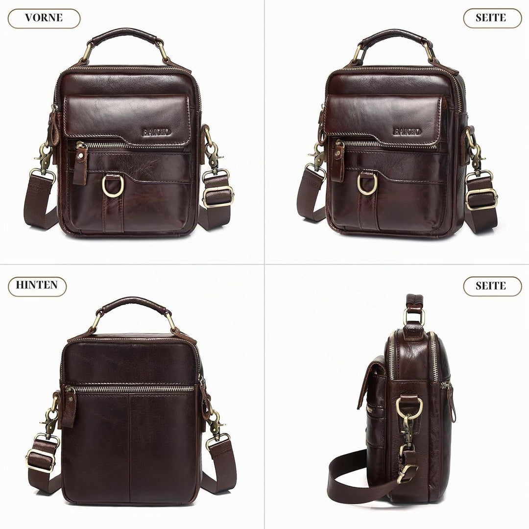 BAIGIO Schultertasche Herren Umhängetasche Leder Herrentasche Vintage Crossbody Messenger Bag für Ar
