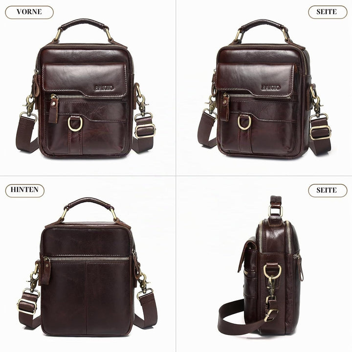 BAIGIO Schultertasche Herren Umhängetasche Leder Herrentasche Vintage Crossbody Messenger Bag für Ar