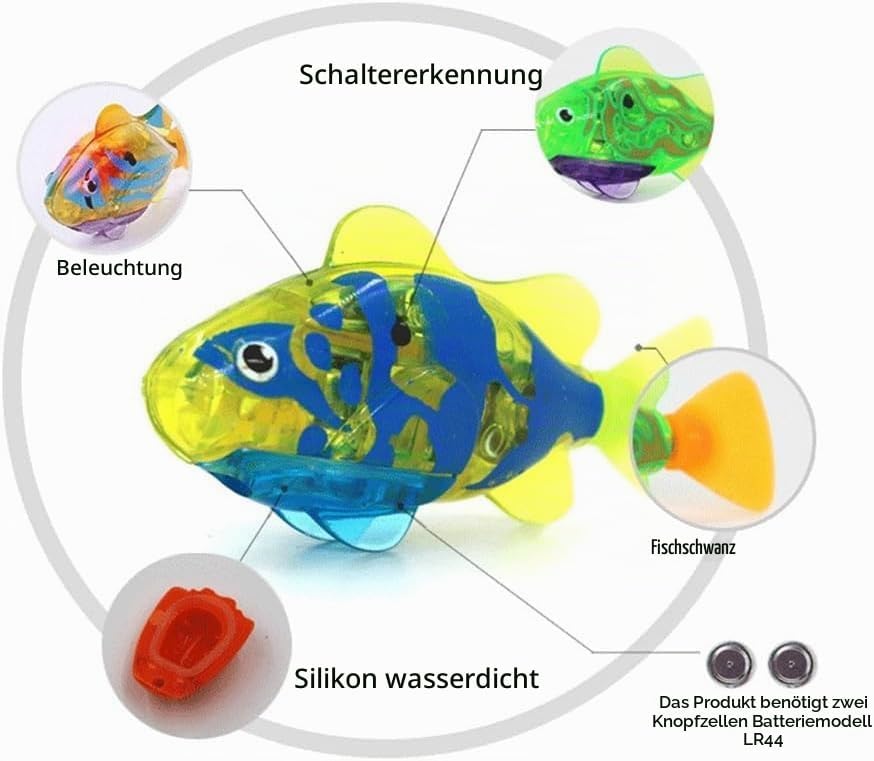 4PCS Elektronischer Haustier Fisch, Schwimmen Roboter Fisch Spielzeug für Katzen, Elektrisches Fisch