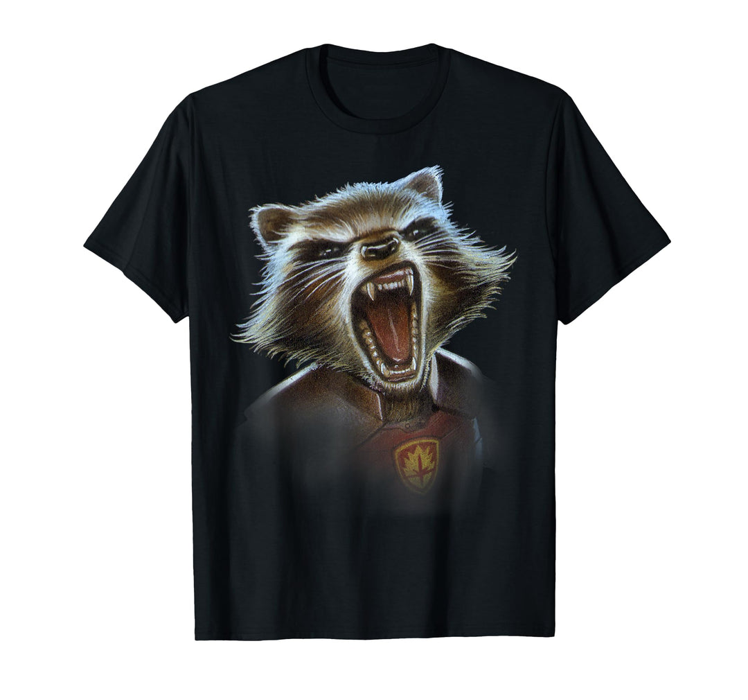 Marvel Womens Guardians of The Galaxy Rocket Face Closeup T-Shirt Medium Olive