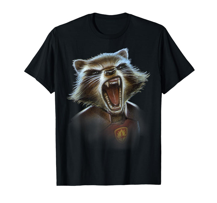 Marvel Womens Guardians of The Galaxy Rocket Face Closeup T-Shirt Medium Olive