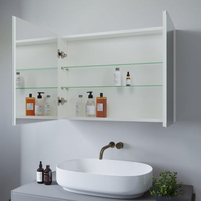 AQUABATOS Badspiegel mit Beleuchtung 80x60 cm gäste wc Badezimmerspiegel Wandschalter Lichtschalter