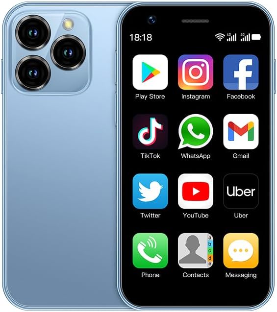 Hipipooo Mini-Smartphone, entsperrt, 4G-Handy, 3,0 Zoll, Dual-SIM, 2000 mAh Akku, 2 MP + 5 MP Kamera