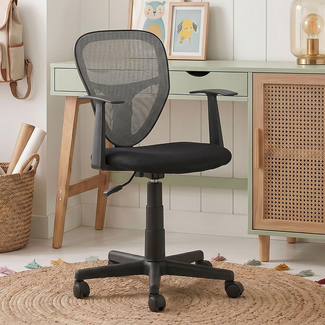 CARO-Möbel Kinderdrehstuhl Studio - Ergonomischer Schreibtischstuhl mit Armlehnen, Verstellbar, schw