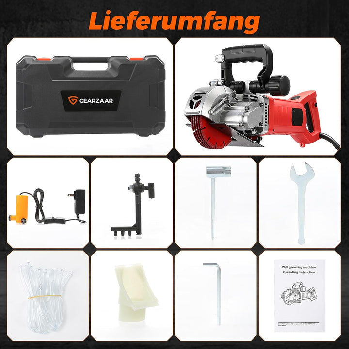 Mauernutfräse 4200W mit Laser & Softstart, Schlitzfräse Wandfräse 6500 U/min, Schnittbreite bis 42 m