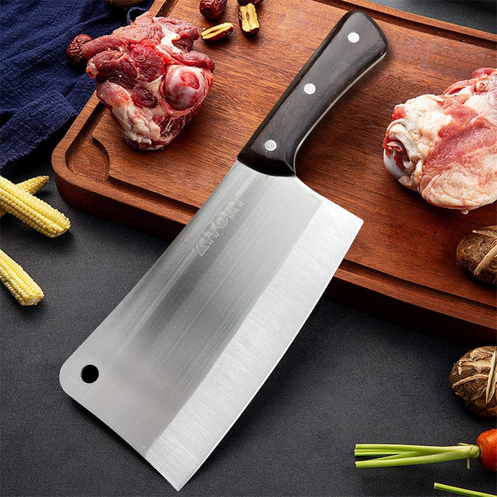 Kitory Hackmesser 18cm, Fleichmesser Extrem Scharf Chinesisches Küchenmesser, Metzgermesser mit Hoch