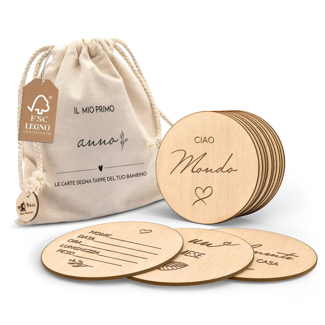 Mikito Italian Meilensteinkarten Baby
