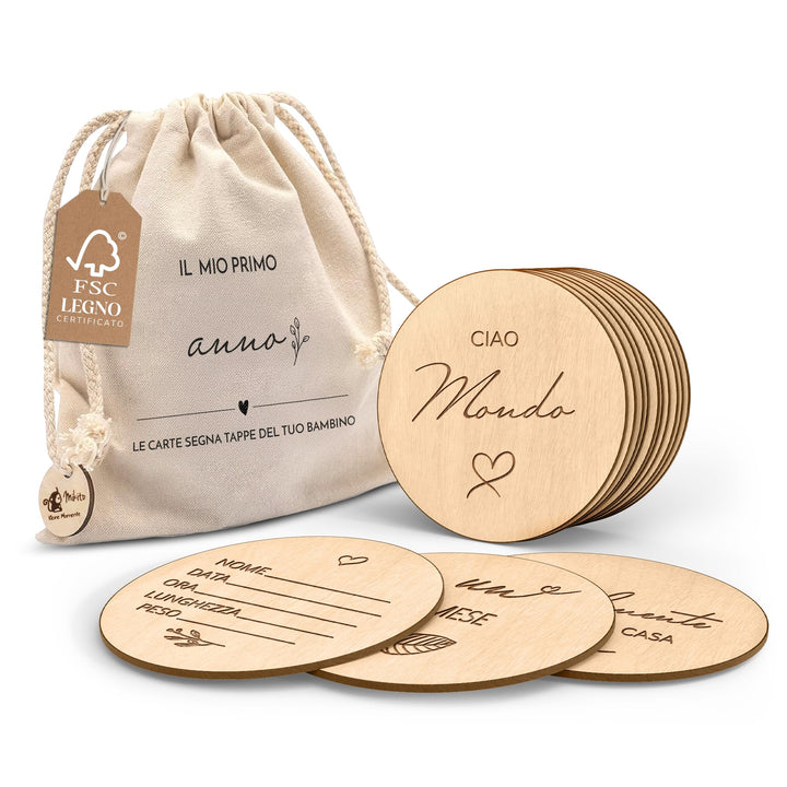 Mikito Italian Meilensteinkarten Baby