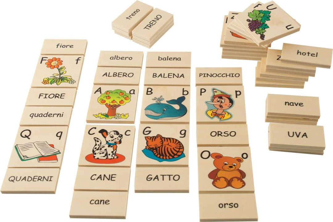Dida - Das Alphabet Für Kinder Aus 63 Holzteilen. Bilder, Buchstaben Und Wörter Der Italienischen Sp