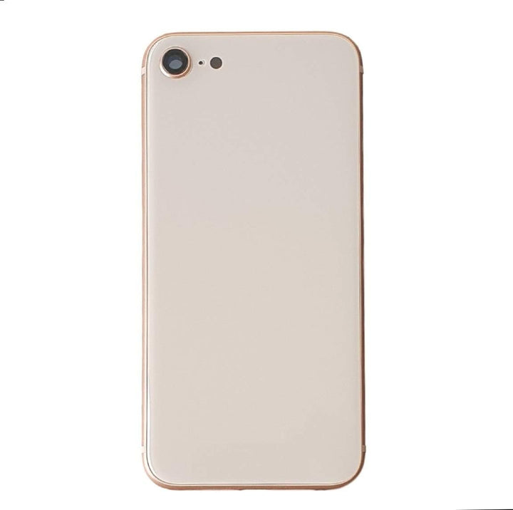 Smartex® Backcover aus Glas + Rahmen kompatibel mit iPhone 8 | Rückseite Cover + Frame (Gold) 8 Gold