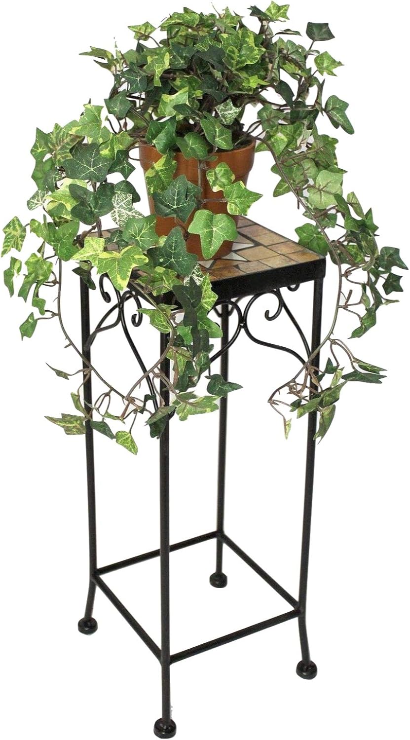 DanDiBo Blumenhocker Mosaik Eckig 46 cm Blumenständer 12012 Beistelltisch Pflanzenständer Mosaiktisc