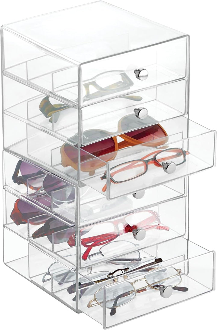 iDesign 35330EU Clarity 3-Schubladenturm für Brillen, durchsichtig 3 Schubladen, 3 Schubladen