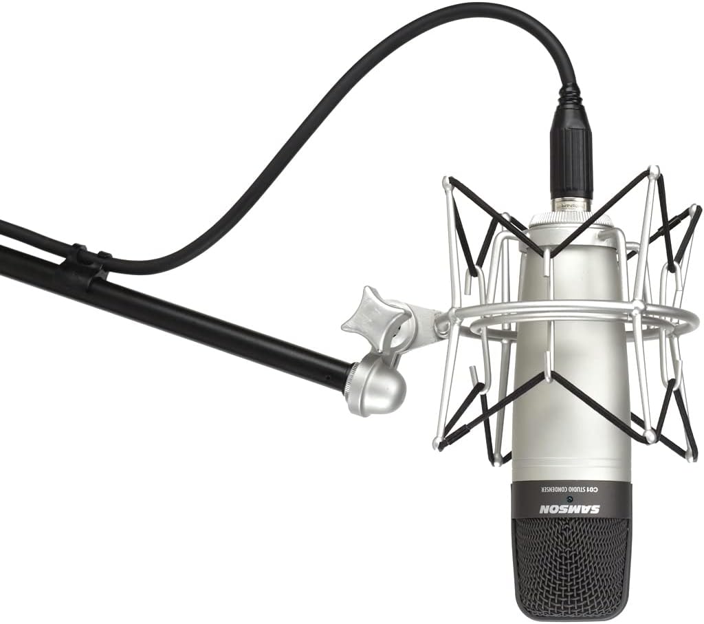 Samson C-01 Studio Kondensator-Mikrofon + keepdrum NB35 Gelenkarm Weiss