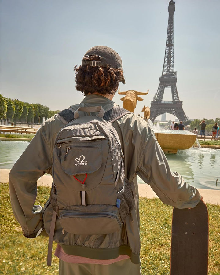 WATERFLY Ultraleicht Faltbar Klein Rucksack: 20L Leicht Packable Wanderrucksack Tagesrucksack Trekki