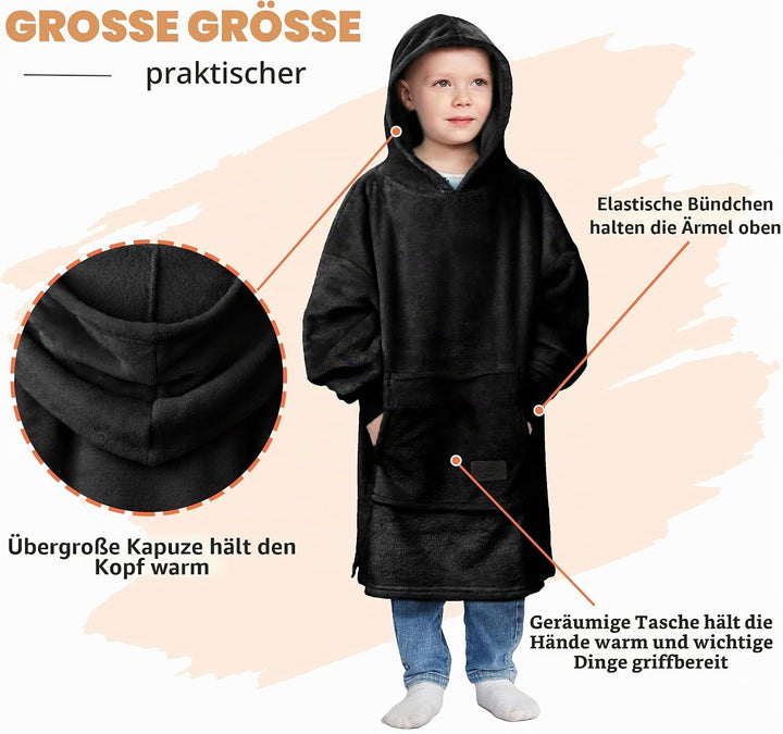 Catalonia Classy Kinder Hoodie Decke, übergrosse Kuschel Hoodie Kinder, Mädchen Jungen Kuschel Fleec