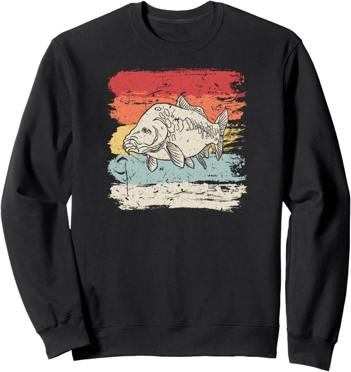 Karpfen Angeln Fischer Geschenke Vintage Sweatshirt