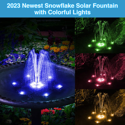SZMP 2023 NEU Solar Springbrunnen für draussen,3.5W LED Solarbrunnen Teichpumpe mit 8 DIY Effekte,So