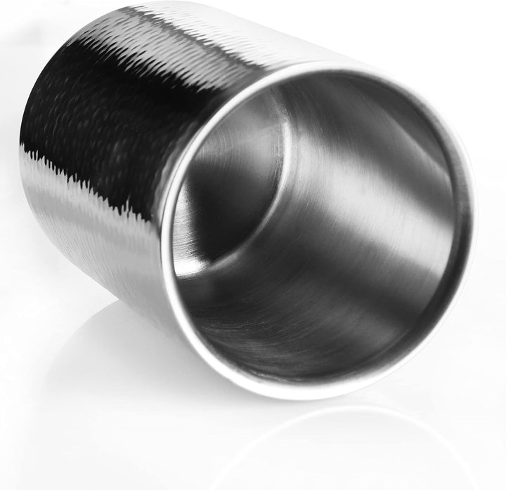 com-four® 2x Flaschenkühler - Sektkühler - Eiswürfelkühler aus Edelstahl, Weinkühler - Eiswürfelkübe