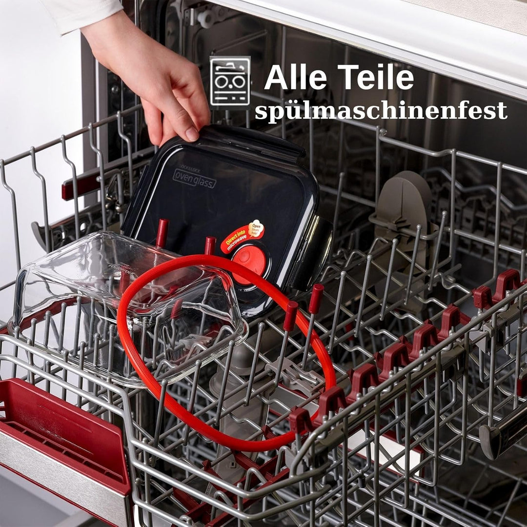 LOCK &amp; LOCK Frischhaltedose aus Glas mikrowellengeeignet - Oven Glass - Auflaufform rund mit Deckel