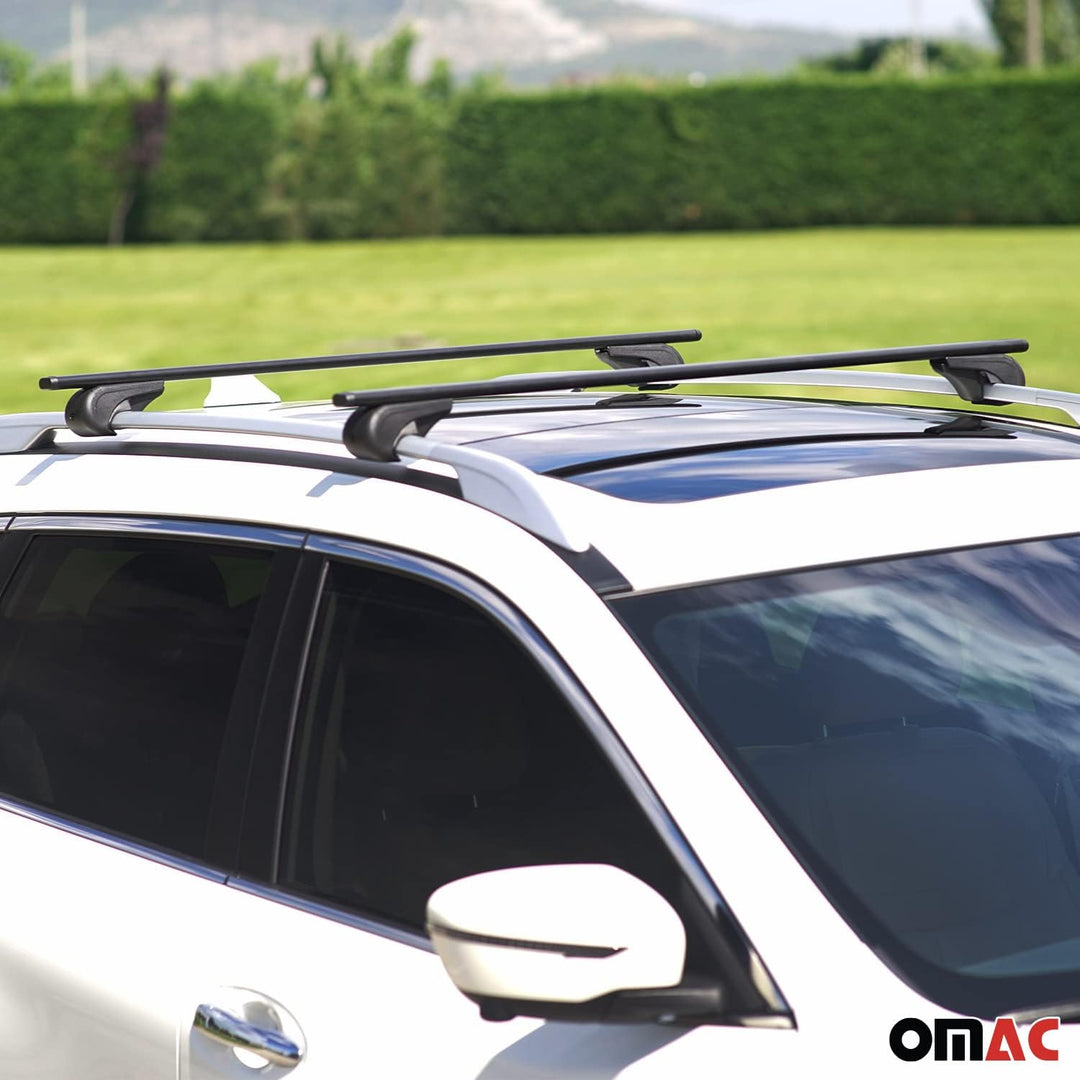 Dachträger Gepäckträger kompatibel mit Citroën C5 Aircross 2018-2023 Grundträger Schwarz 2X