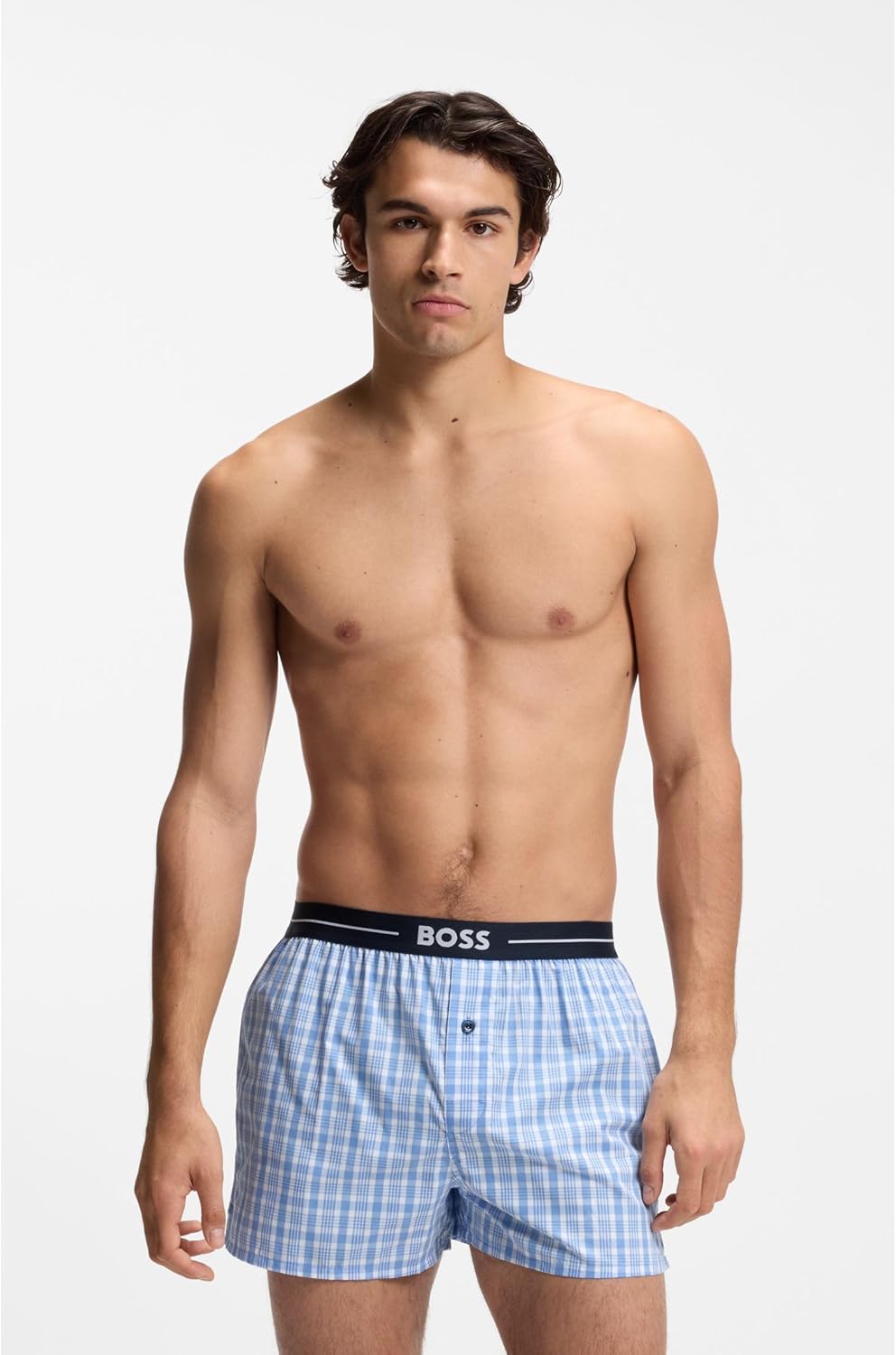 BOSS Herren Boxershorts, 2er Pack S New - Open Blue471, S New - Open Blue471
