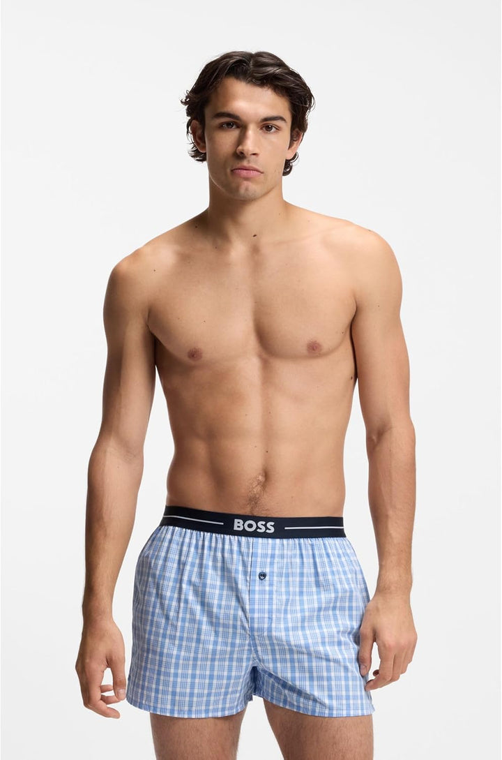 BOSS Herren Boxershorts, 2er Pack S New - Open Blue471, S New - Open Blue471