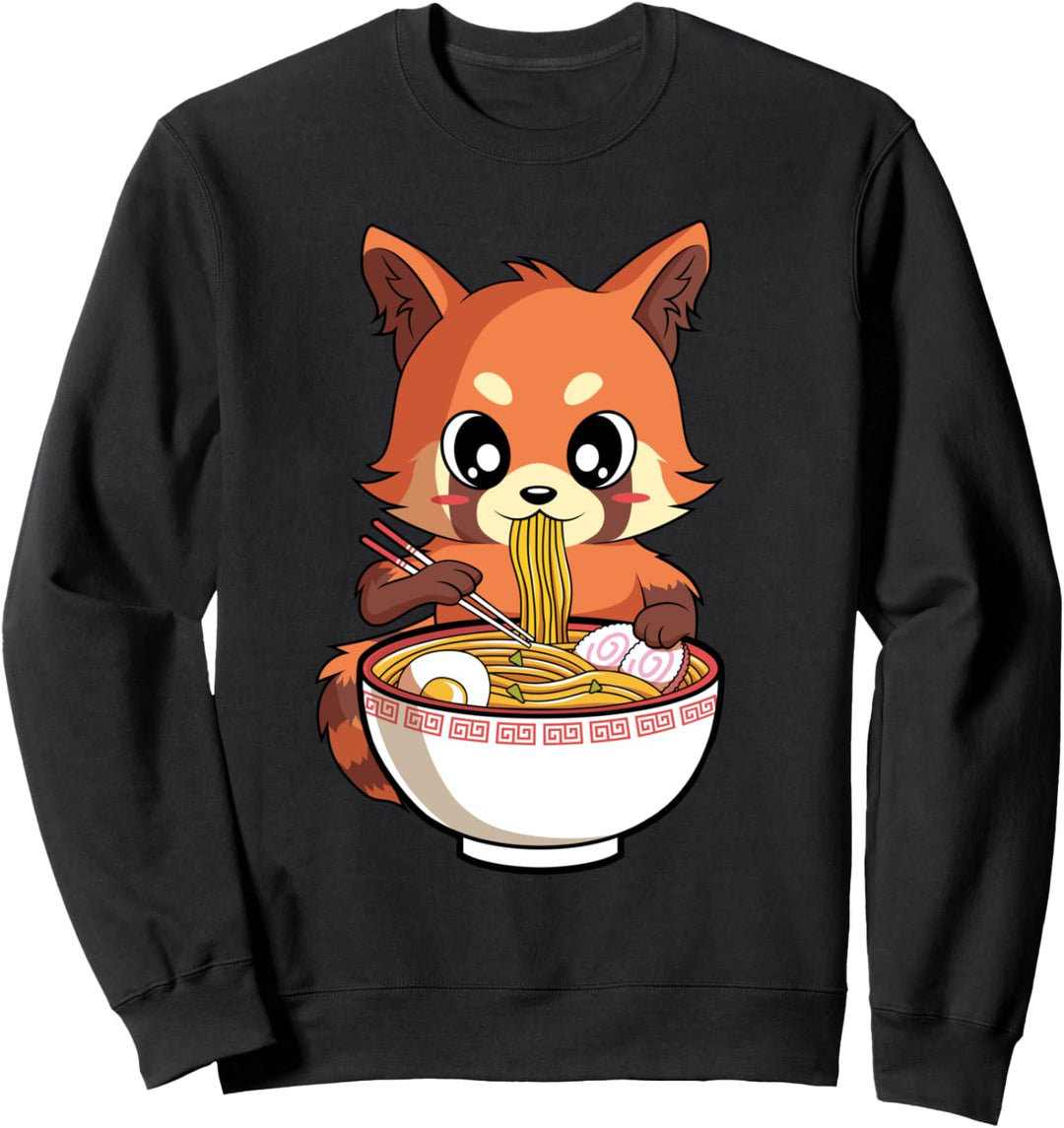 Kawaii Red Panda Ramen Japanische Nudeln als Anime Geschenk Sweatshirt