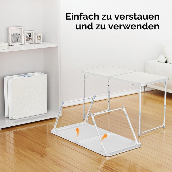Bonnlo Klapptisch Höhenverstellbar, Gartentisch Wetterfest, Balkontisch Klappbar – Tragbarer Mehrzwe