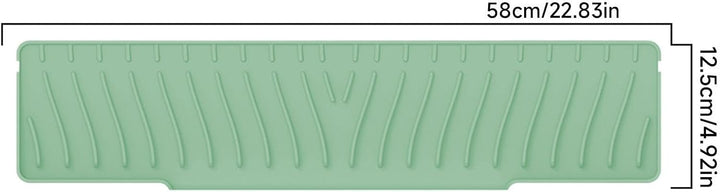 Sink Water Splash Guard, Foldable Silicone Drying Mat, 58x12.5cm, Versatile Drainage Pad for Kitchen