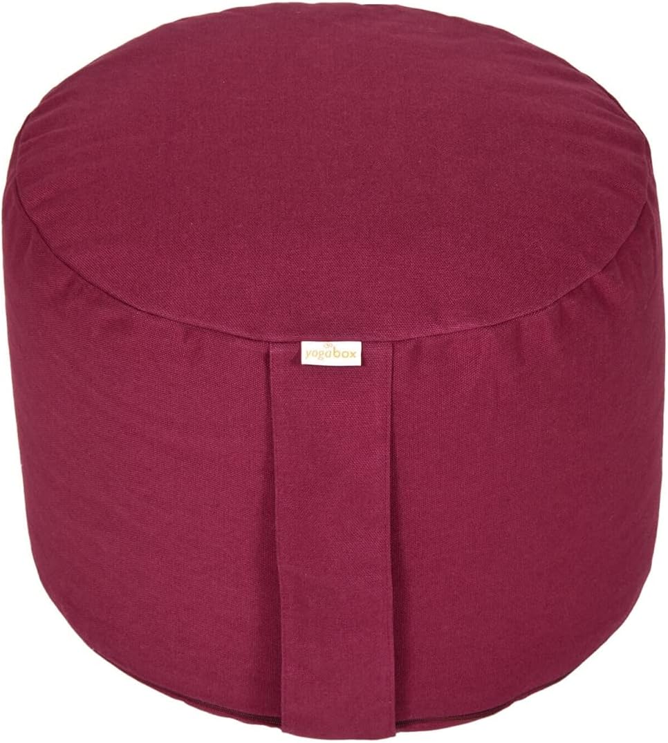 Yogabox Hochwertiges Meditationskissen Rondo Big - Yogakissen extra hoch Bezug und Innenkissen 100%