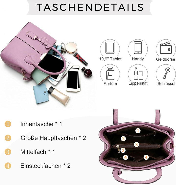 VARLIVOO Elegante Damen-Handtasche, Umhängetasche, Messenger-Tasche, Handtasche, mit verstellbarem S