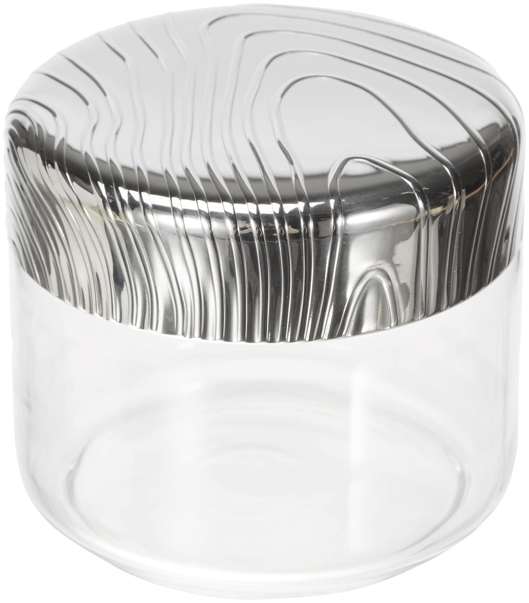 Alessi Veneer PU05/50 - Hermetischer Design-Küchentopf, Glasgefäss mit Deckel aus Edelstahl 18/10 mi