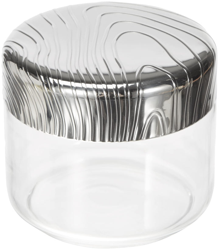 Alessi Veneer PU05/50 - Hermetischer Design-Küchentopf, Glasgefäss mit Deckel aus Edelstahl 18/10 mi