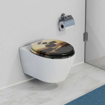 Schütte SEA STONE Sitz Holzkern, Toilettensitz passend für viele handelsüblichen WC-Becken, max. Bel