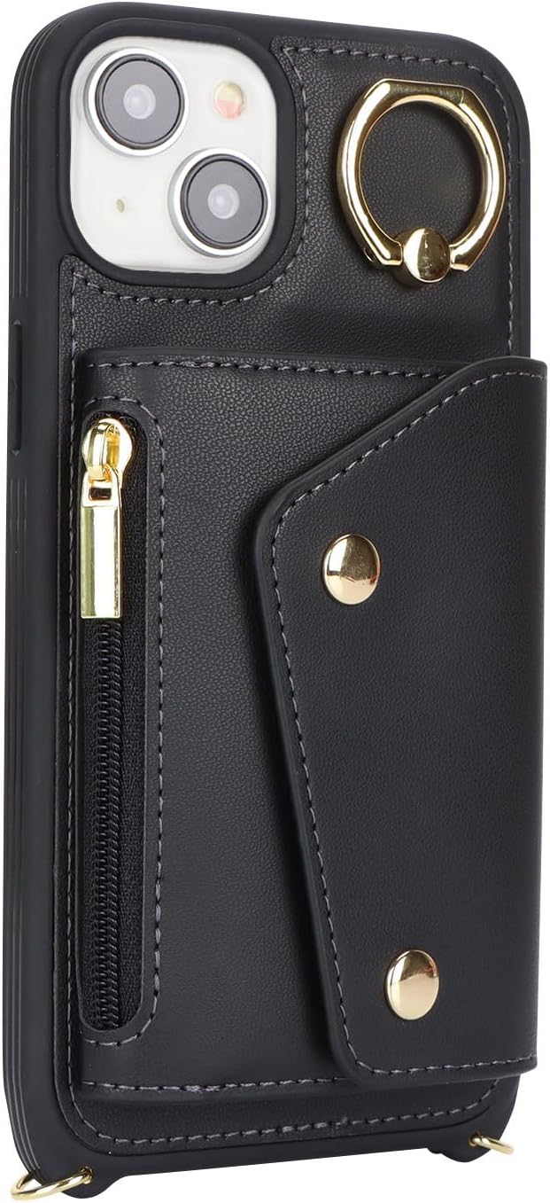 Lipvina Hülle für iPhone 15 Plus Hülle mit Band Kartenhalter handyhülle Hülle für iPhone 15 Plus mit