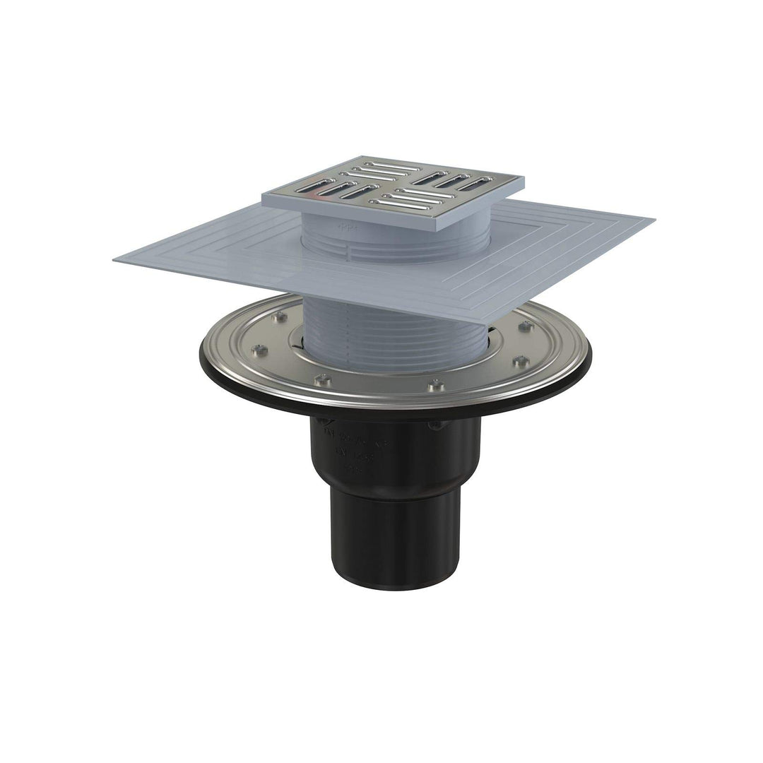 Bodenablauf Senkrecht Duschablauf Badablauf Design Edelstahl begehbare Dusche DN 50 Siphon