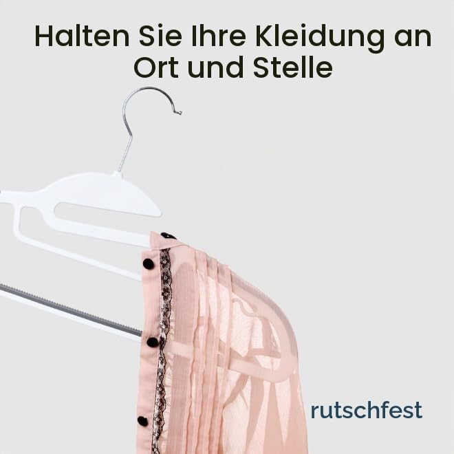 OGIVO Kunststoff Kleiderbügel – 20 er Set - rutschfest Bügel für Ihren Garderobe - kleine Stange für