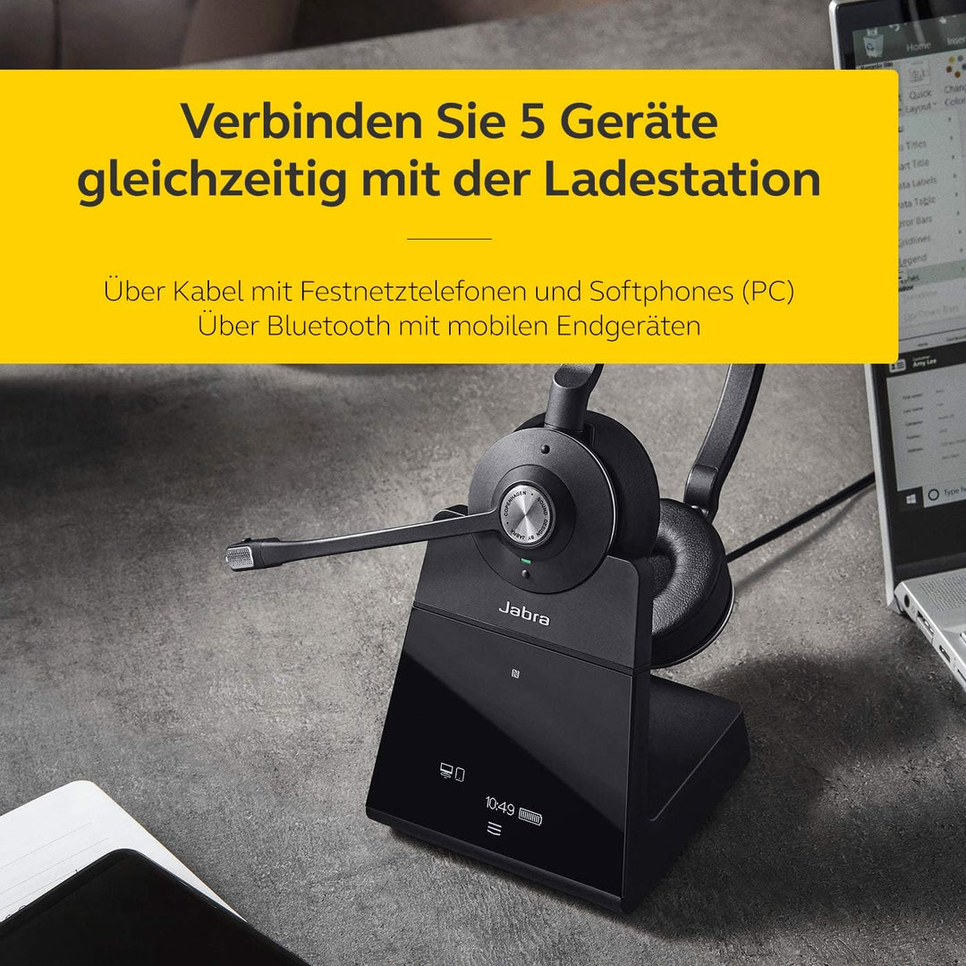 Jabra Engage 75 On-Ear Dect Stereo Kopfhörer - Skype for Business zertifiziert, mit Noise-Cancelling