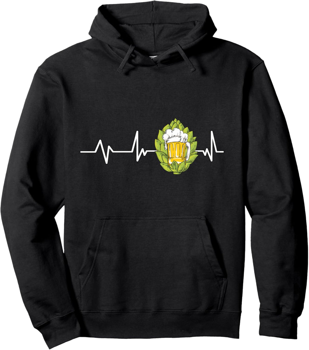 Hopfen Bierkrug Herzschlag Bier Geschenk Bier Pullover Hoodie