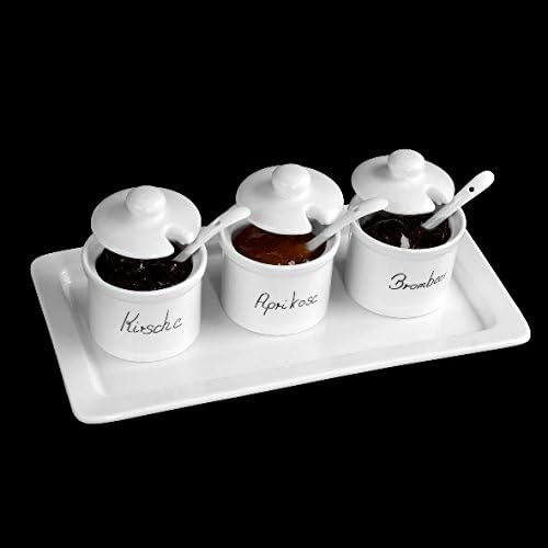 Holst Porzellan at 216 FA4 Saucen- Dip- &amp; Marmeladenbar weiss 33 x 18 cm Dosenset 4-tlg., 33 x 18 cm