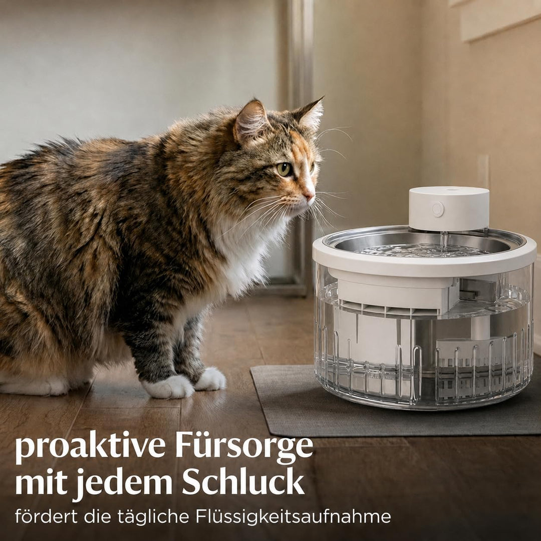 Katzenbrunnen Kabellos,3 L Trinkbrunnen für Katze Kabellos mit Bewegungsmelder,Katzenbrunnen Kabello