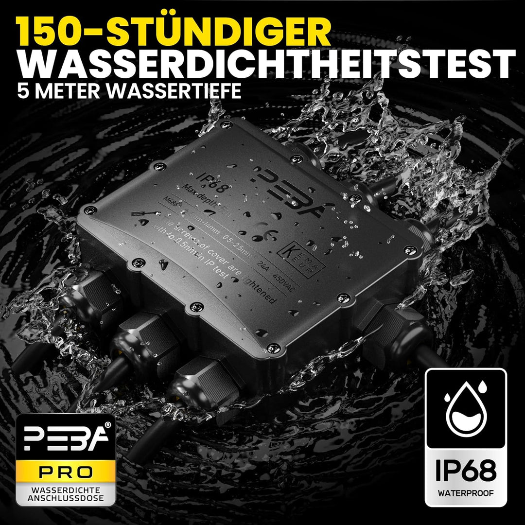 PEBA Abzweigdose IP68, Erdkabel Klemmdose Verbindungsdose, 7 Wege Junction Box, Klemmkasten, Wasserd
