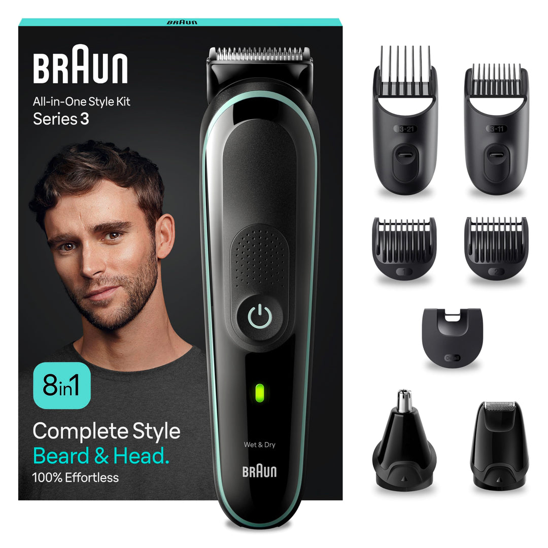 Braun All-In-One Bartpflege Bodygroomer Set, 8-in-1 Barttrimmer / Bartschneider, Trimmer/Haarschneid