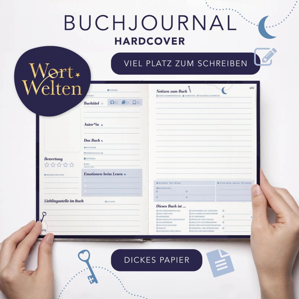 Wort Welten: Buchjournal XXL - Lesetagebuch & Buchjournal für 100 Bücher | Buchtagebuch für Blogger